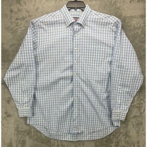 Vineyard Vines Men's Murray Shirt XL Blue White Plaid Long Sleeve Button Up‎